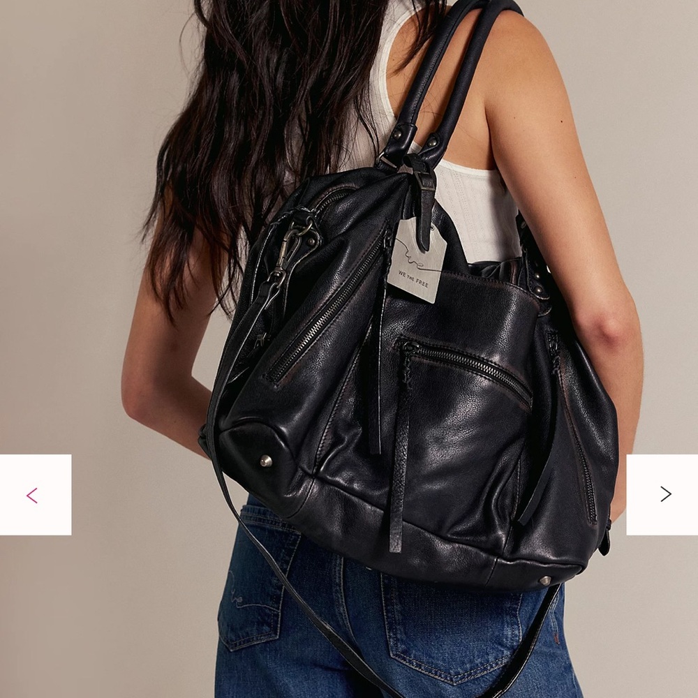 Free People Black Emerson Tote Bag